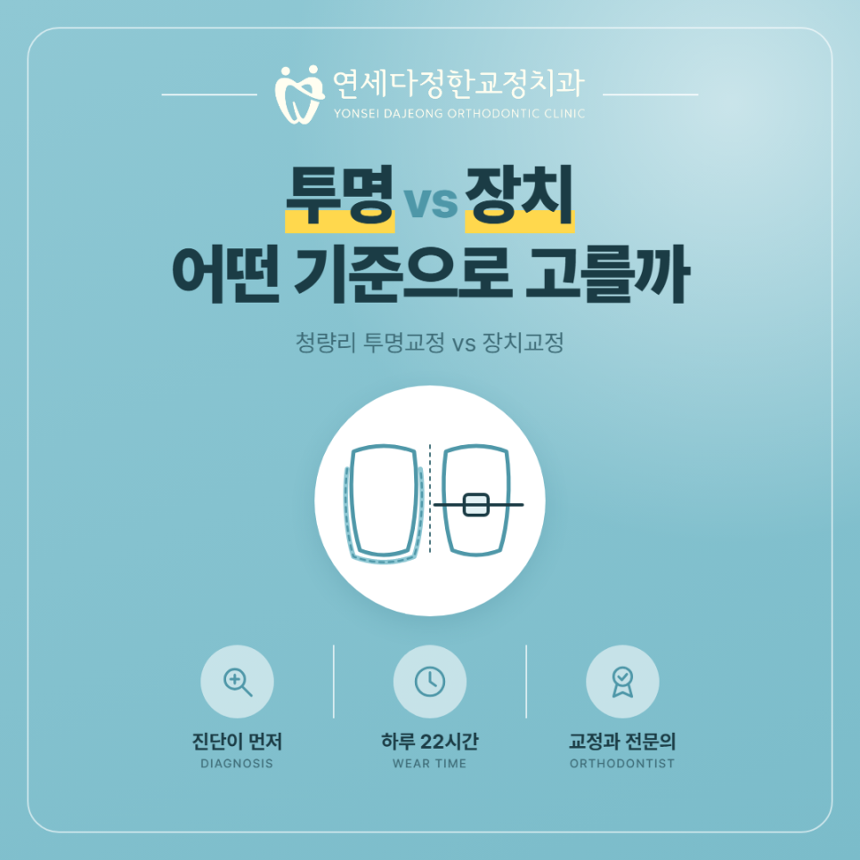 투명교정 장치교정 비교